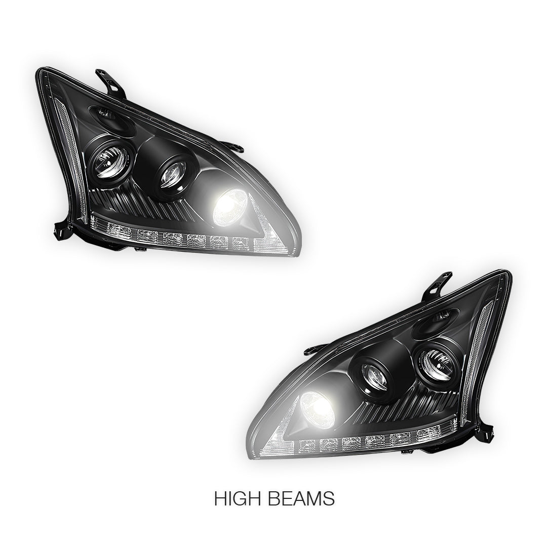 Lexus RX330 MCU33 / MCU38 (2003 - 2006) LED DRL & CCFL-Angel Eyes Projector Headlights LH + RH