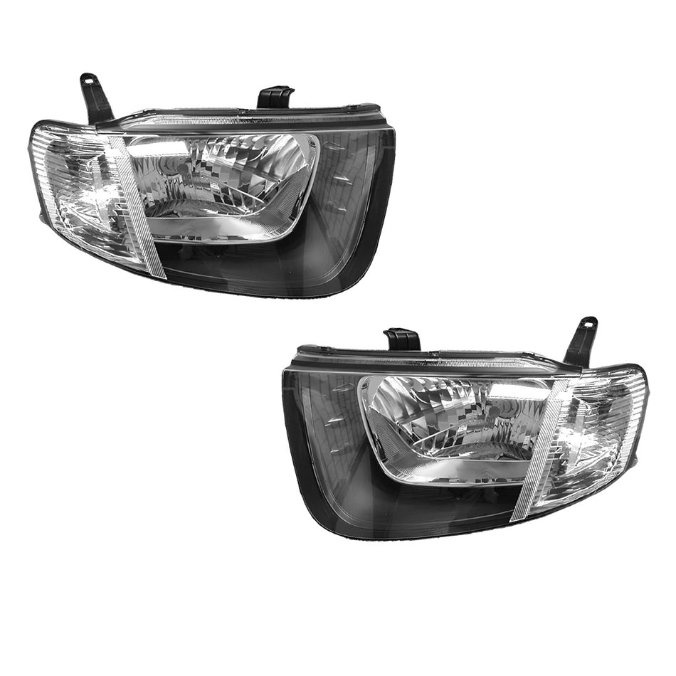 Mitsubishi Triton ML (2006 - 2009) Square Reflector OEM Style Headlights LH + RH