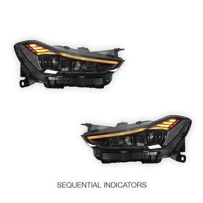 Maserati Ghibli M157 (2013 - 2020) Black Facelift Trofeo Style Full LED Headlights LH + RH