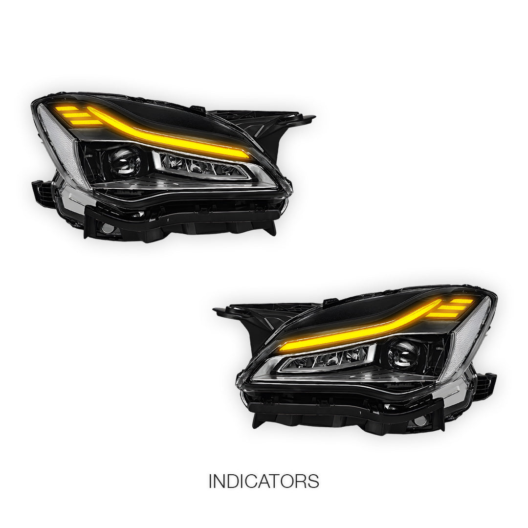 Maserati Quattroporte M156 (2013 - 2020) Black Facelift Trofeo Style Full LED Headlights LH + RH