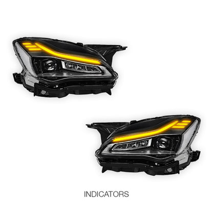 Maserati Quattroporte M156 (2013 - 2020) Black Facelift Trofeo Style Full LED Headlights LH + RH