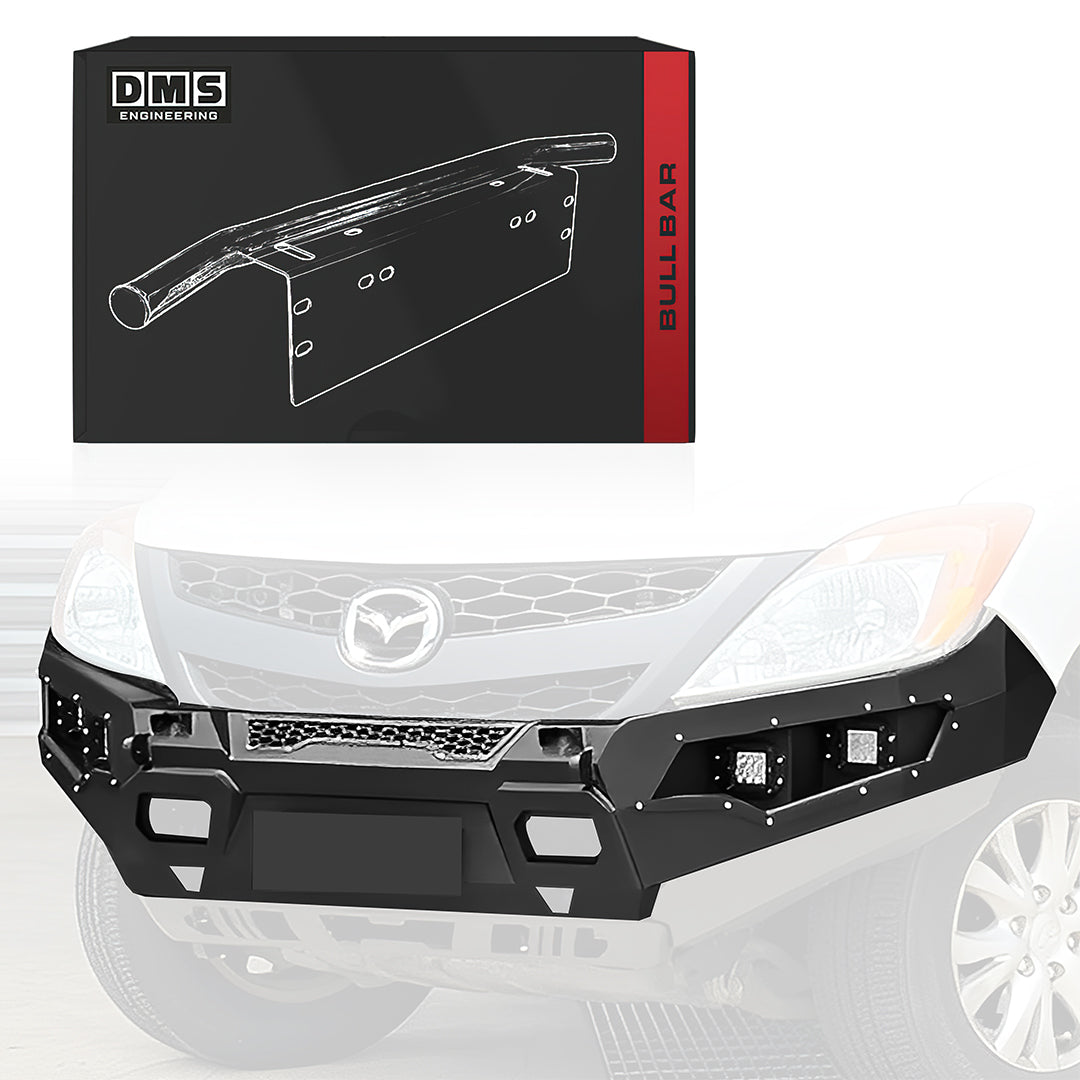 DMS Mazda BT-50 UP / UR (2012 - 2020) No Hoop Steel Bull Bar + LED Lights ADR Compliant