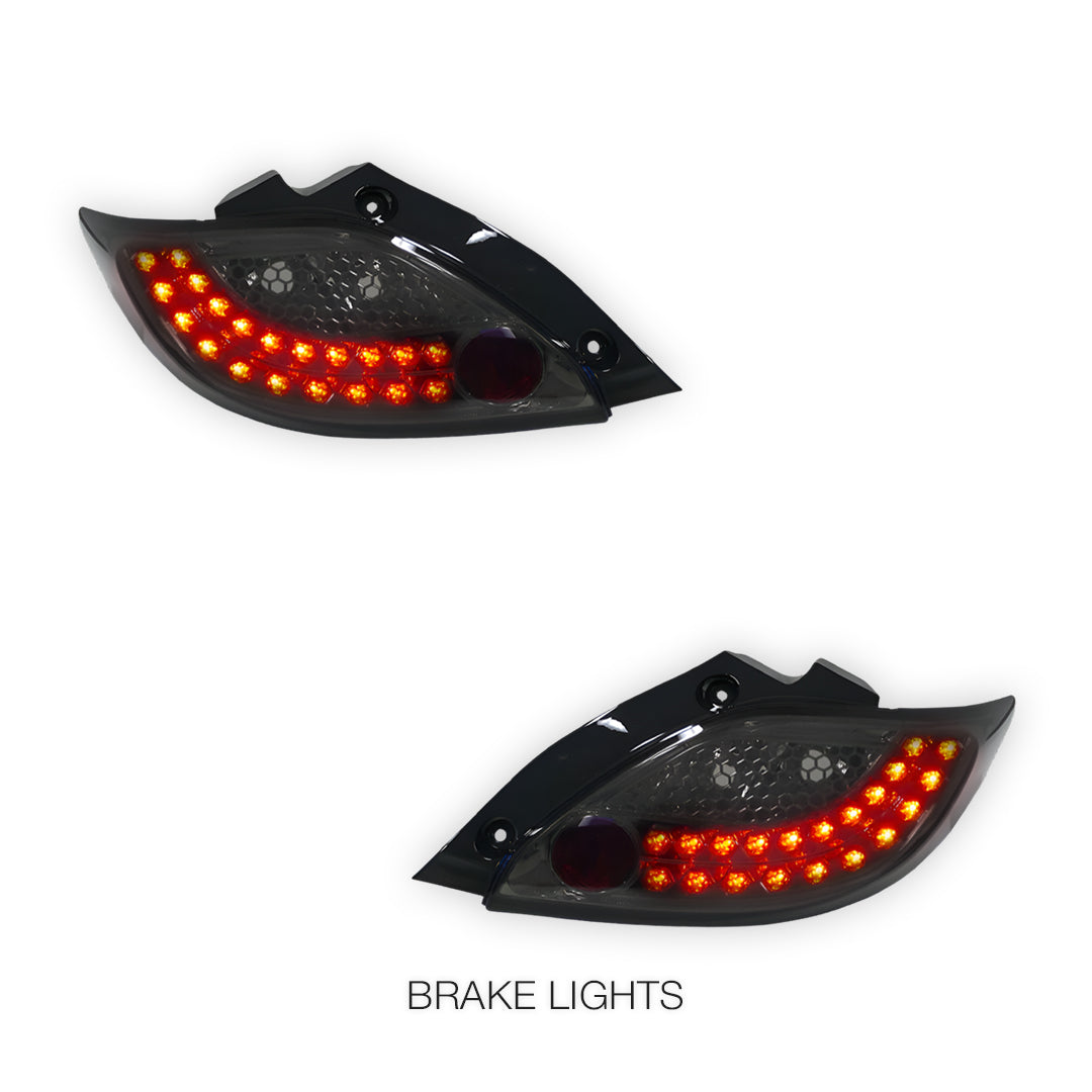 Mazda 2 DE (2007 - 2013) Full Smoked LED Tail Lights LH + RH
