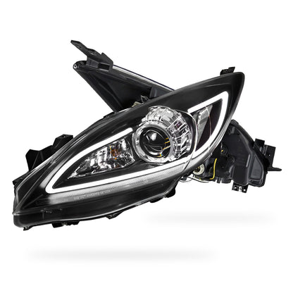 Mazda 3 BL Sedan / Hatch (2009 - 2013) Black LED 3D DRL Style Projector Headlights LH + RH