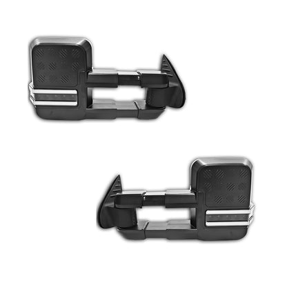 Mazda BT-50 TF (2020 - 2021) Black Electric LED Indicators Extendable Towing Side Mirrors LH + RH
