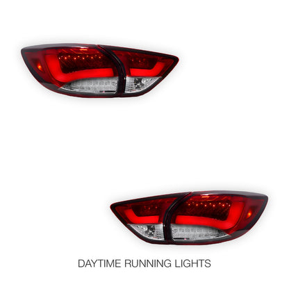 Mazda CX-5 KE (2012 - 2015) Sequential Clear Red 3D LED Stripe Bar Tail Lights LH + RH