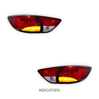 Mazda CX-5 KE (2012 - 2015) Sequential Clear Red 3D LED Stripe Bar Tail Lights LH + RH