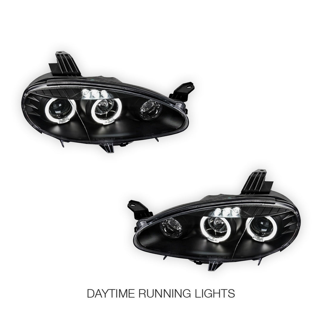 Mazda MX-5 NB (2001 - 2005) Black Angel Eyes Projector Headlights LH + RH