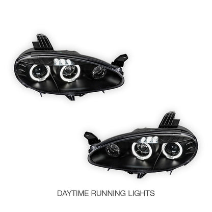 Mazda MX-5 NB (2001 - 2005) Black Angel Eyes Projector Headlights LH + RH