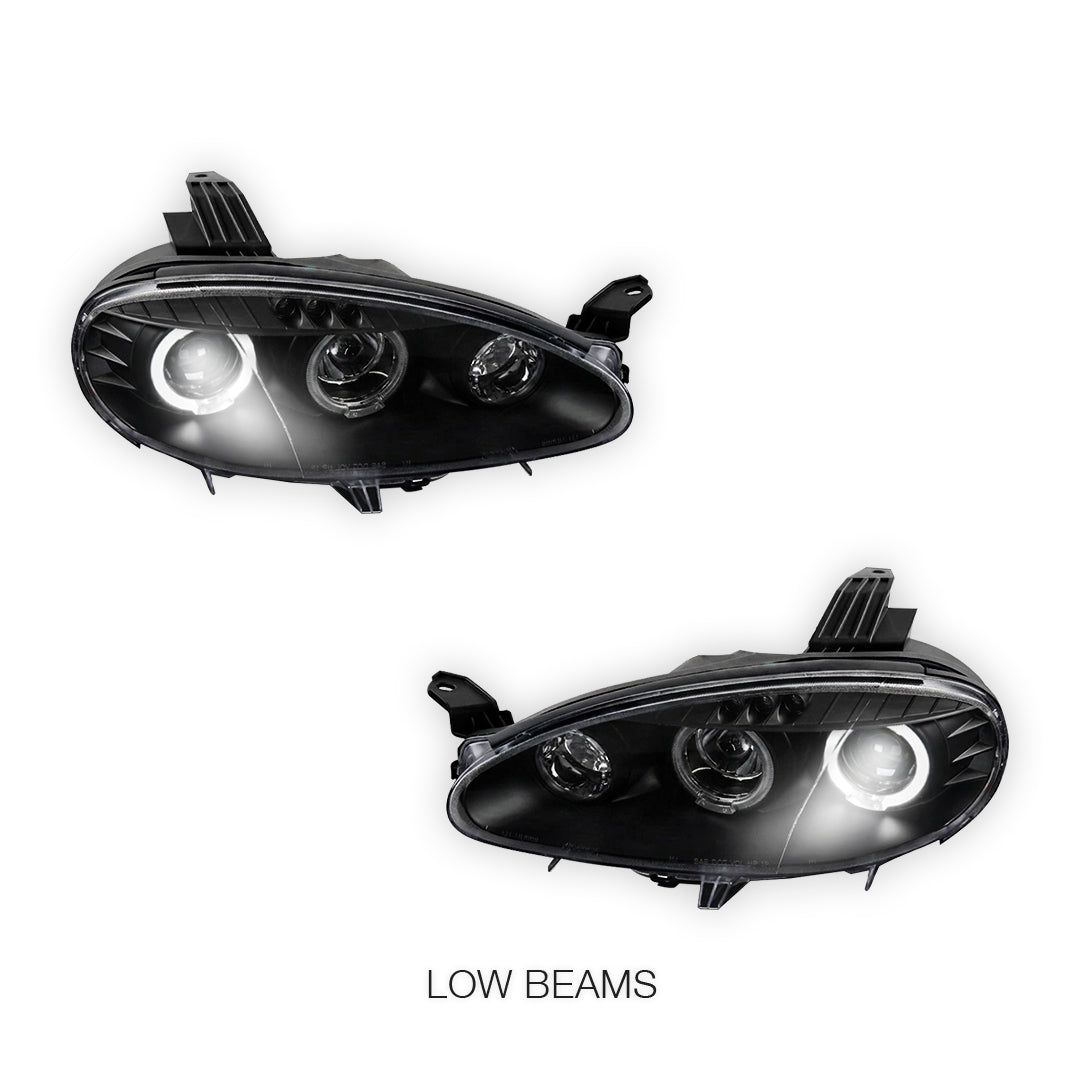 Mazda MX-5 NB (2001 - 2005) Black Angel Eyes Projector Headlights LH + RH