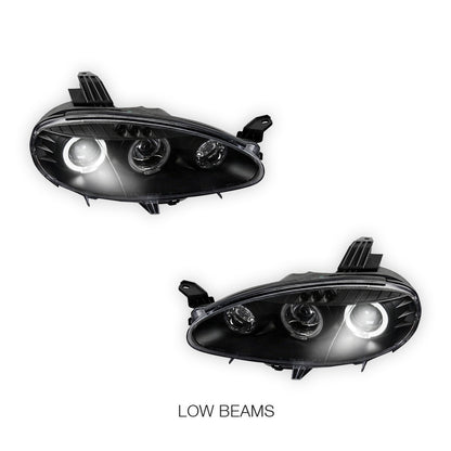 Mazda MX-5 NB (2001 - 2005) Black Angel Eyes Projector Headlights LH + RH