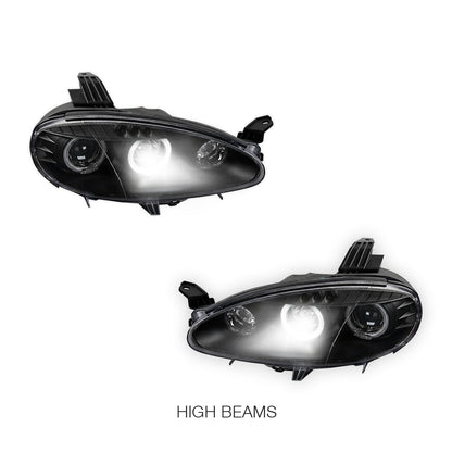 Mazda MX-5 NB (2001 - 2005) Black Angel Eyes Projector Headlights LH + RH