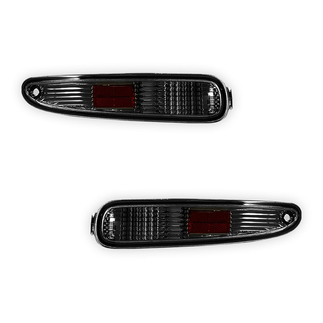 Mazda RX-7 FD (1997 - 2002) Smoked / Clear Rear Bumber Bar Reverse Turn Signal Indicator Lights LH + RH