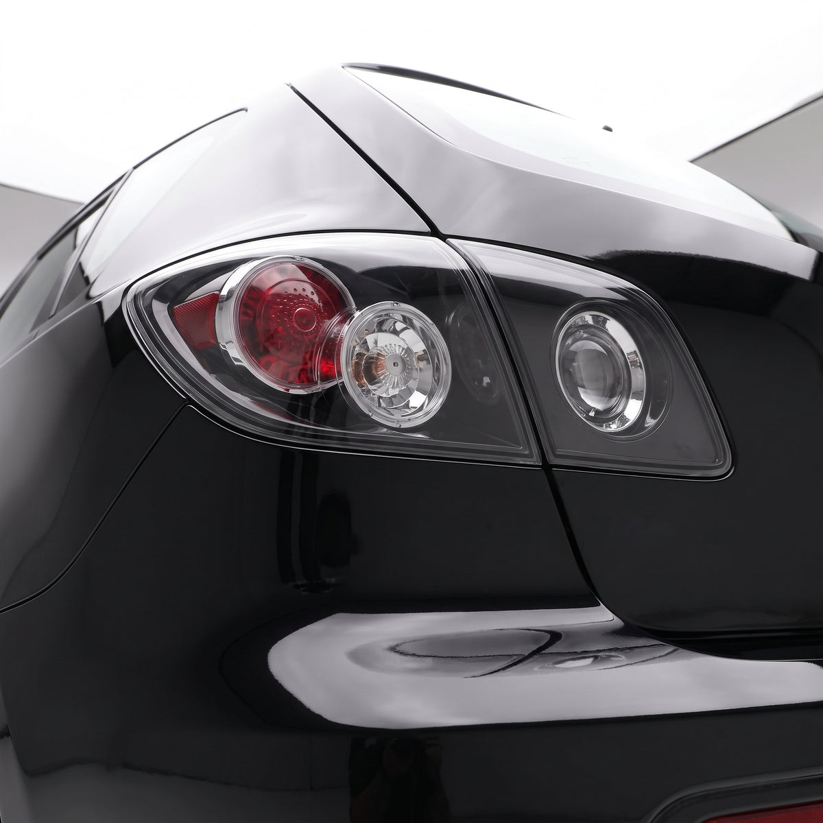 Mazda 3 BK Hatch (2006 - 2009) Tail Lights LH + RH installed close-up