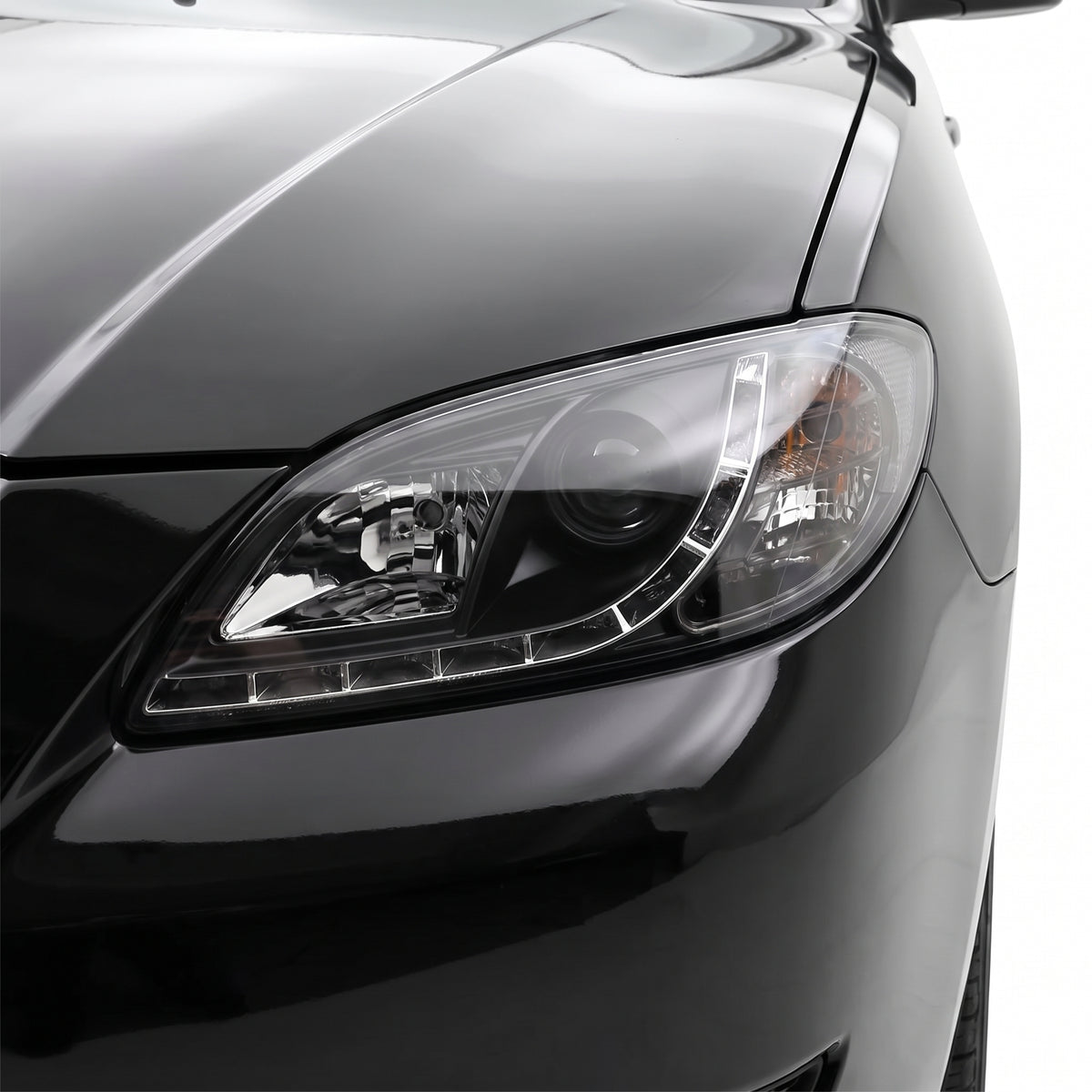 Mazda 3 BK (2003 - 2009) LED DRL Projector Headlights LH + RH installed