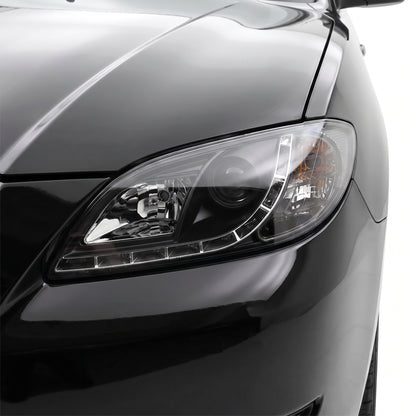 Mazda 3 BK (2003 - 2009) LED DRL Projector Headlights LH + RH installed