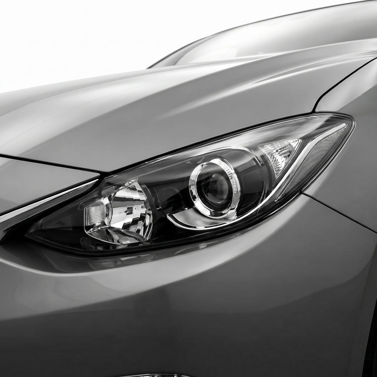 Mazda 3 BM (2013 - 2016) OEM Style Headlights LH + RH installed close-up