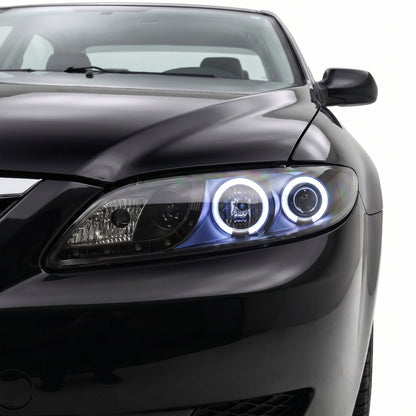 Mazda 6 GG / GY (2002 - 2007) LED DRL CCFL Angel-Eyes Projector Headlights LH + RH