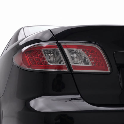Mazda 6 GG (2002 - 2007) Full Smoked LED Tail Lights LH + RH installed close-up