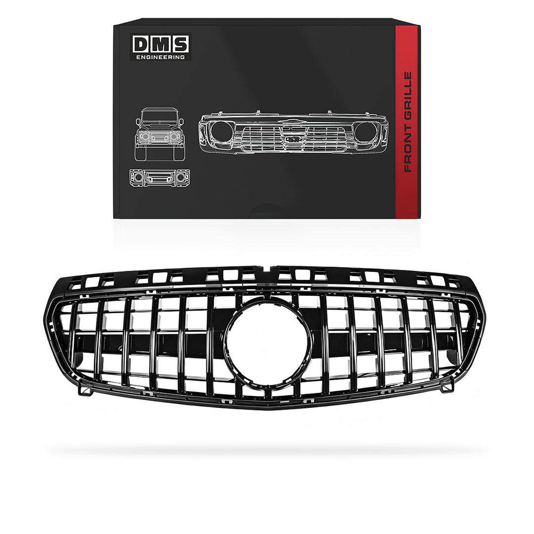 Mercedes-Benz A-Class W176 (2012 - 2015) Gloss Black / Chrome Black Panamericana Front Bumper Bar Grille