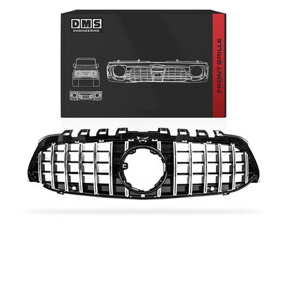 Mercedes-Benz A-Class W177 / V177 (2018 - 2023) Gloss Black / Chrome Black A45 Style Front Bumper Bar Grilles