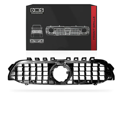 Mercedes-Benz A-Class W177 / V177 (2018 - 2023) Gloss Black / Chrome Black A45 Style Front Bumper Bar Grilles