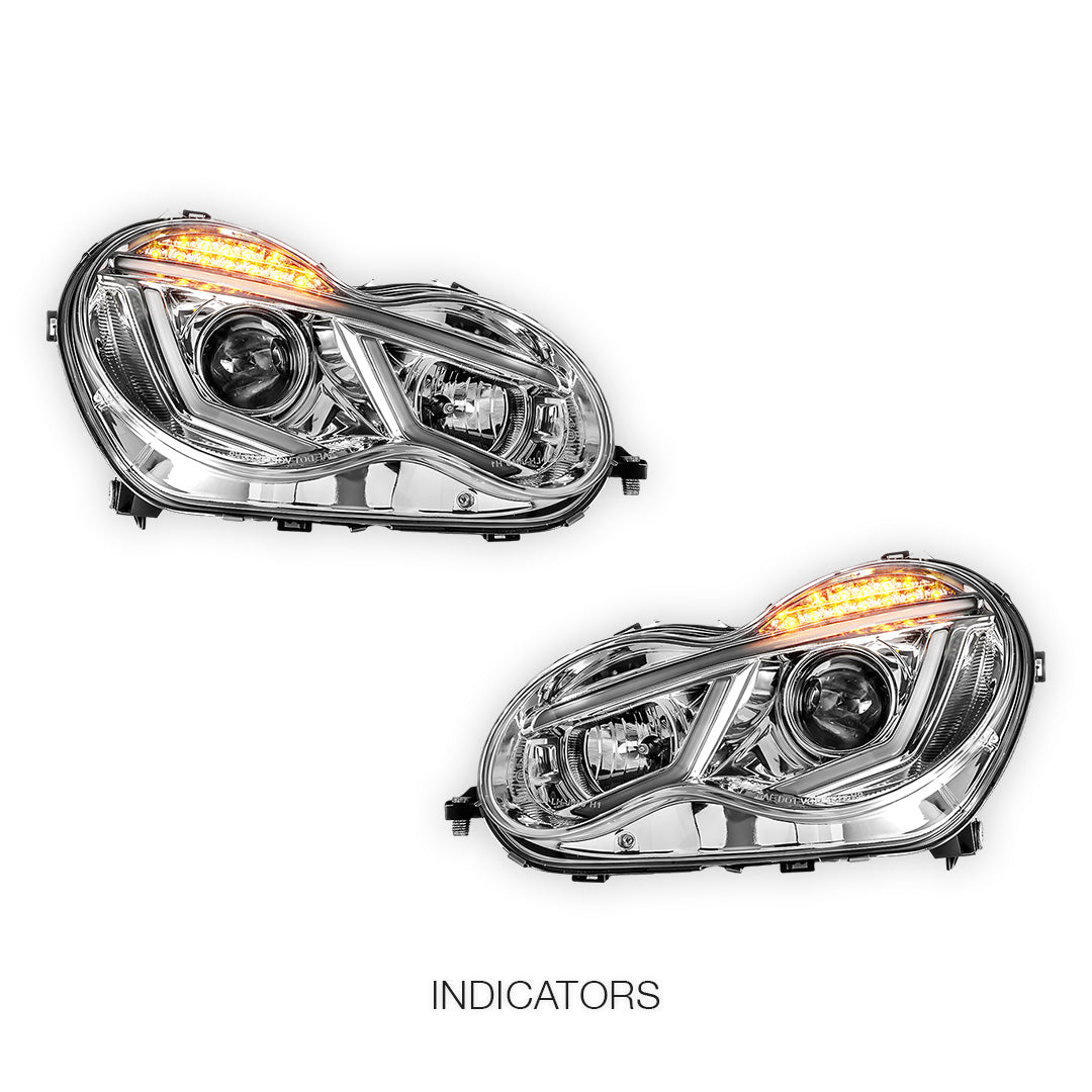 Mercedes-Benz C-Class W203 Sedan / Wagon (2000 - 2007) Projector Headlights LH + RH