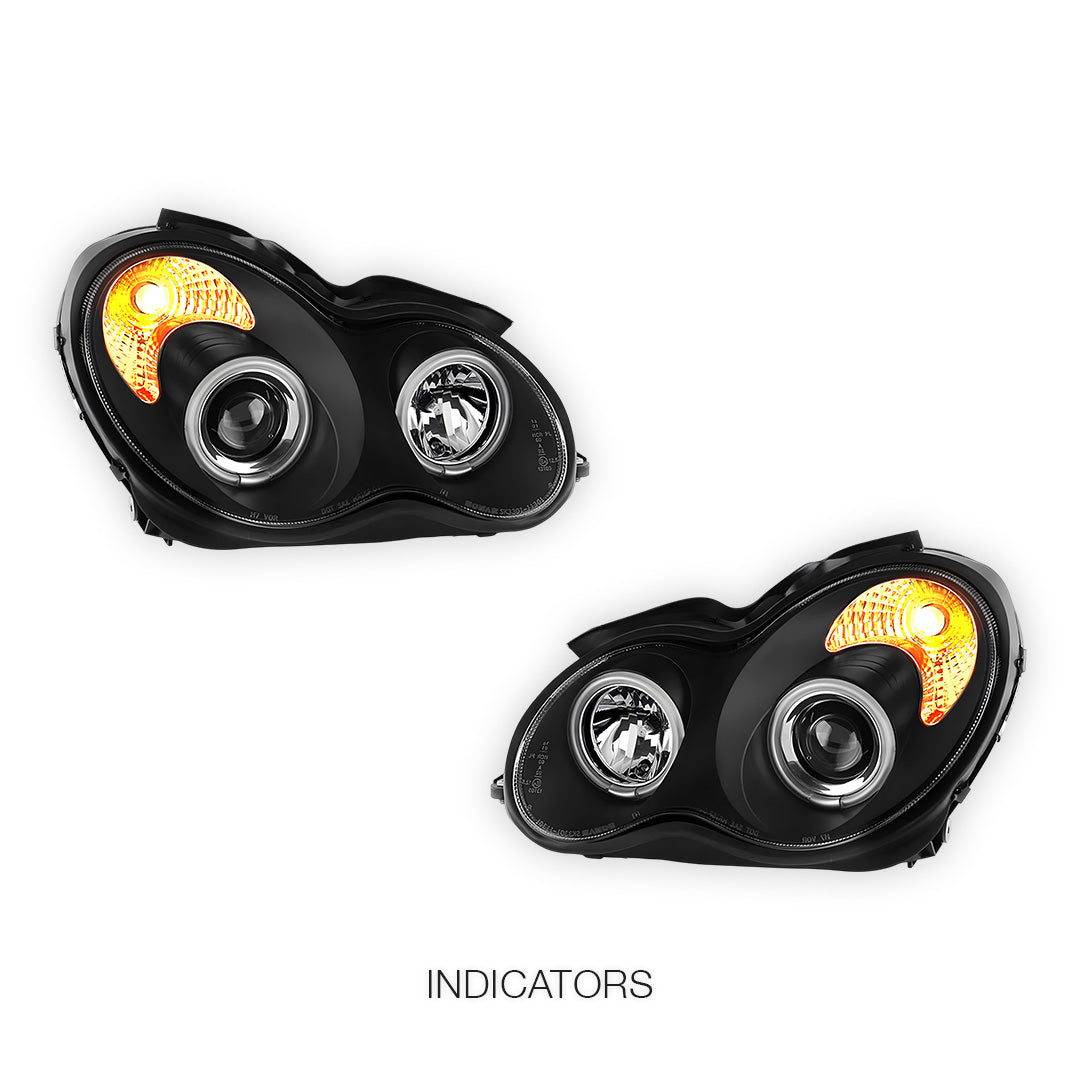 Mercedes-Benz C-Class W203 Sedan / Wagon (2000 - 2007) Projector Headlights LH + RH