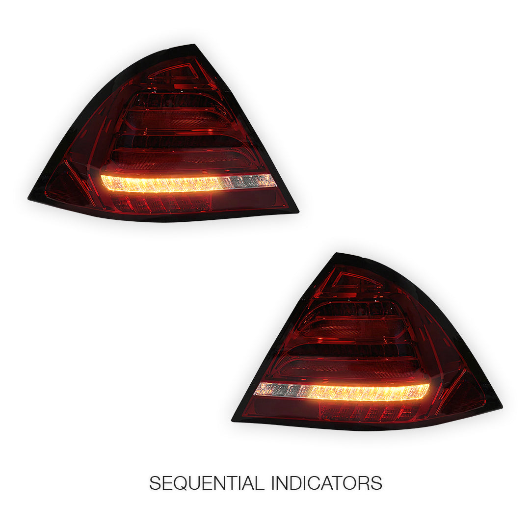 Mercedes-Benz C-Class W203 (2005 - 2007) Clear Red LED Tail Lights LH + RH