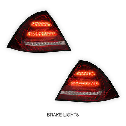Mercedes-Benz C-Class W203 (2005 - 2007) Clear Red LED Tail Lights LH + RH