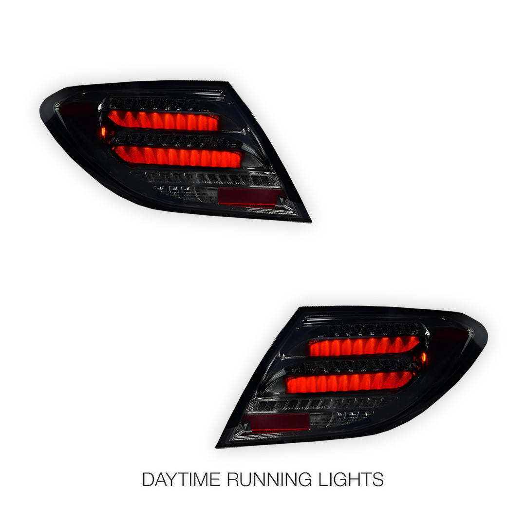 Mercedes-Benz C-Class W204 (2011 - 2014) Sequential Smoked Full LED Tail Lights LH + RH