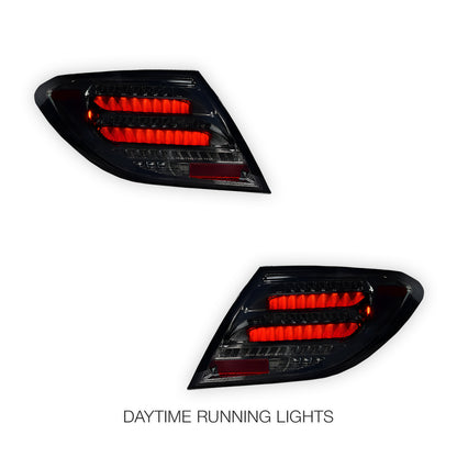 Mercedes-Benz C-Class W204 (2011 - 2014) Sequential Smoked Full LED Tail Lights LH + RH
