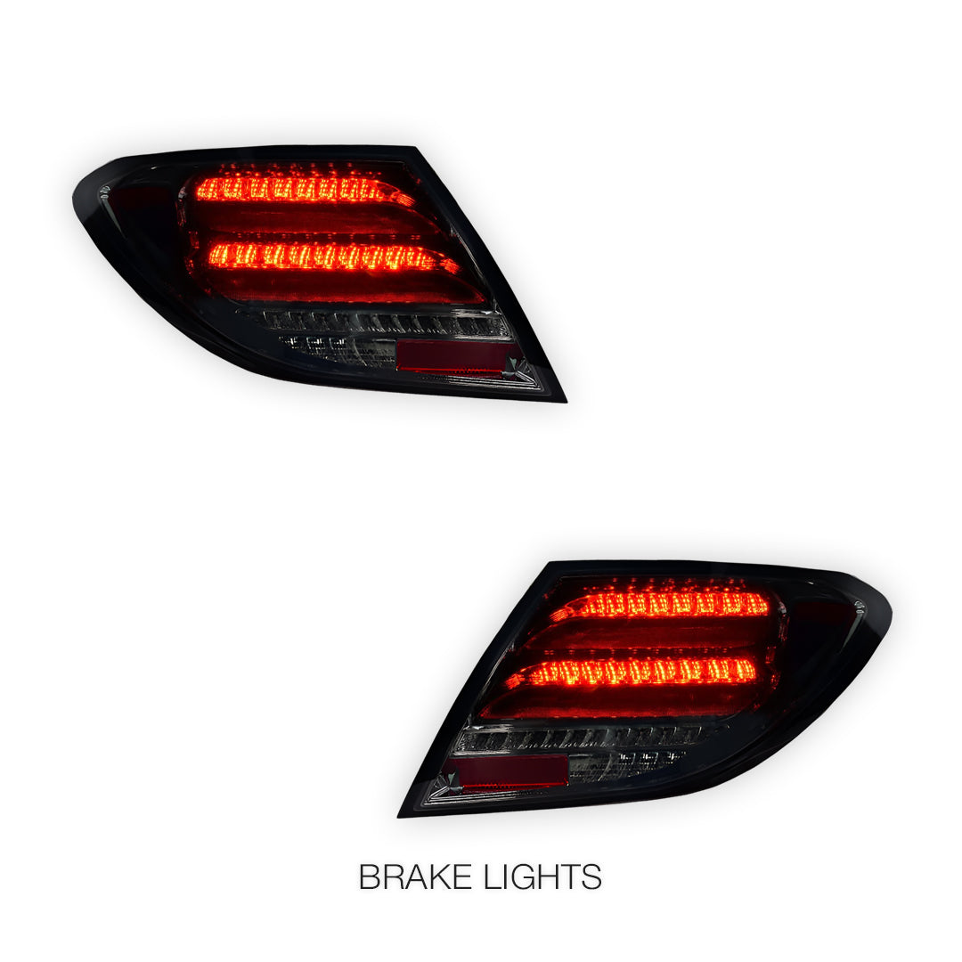 Mercedes-Benz C-Class W204 (2011 - 2014) Sequential Smoked Full LED Tail Lights LH + RH
