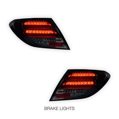 Mercedes-Benz C-Class W204 (2011 - 2014) Sequential Smoked Full LED Tail Lights LH + RH