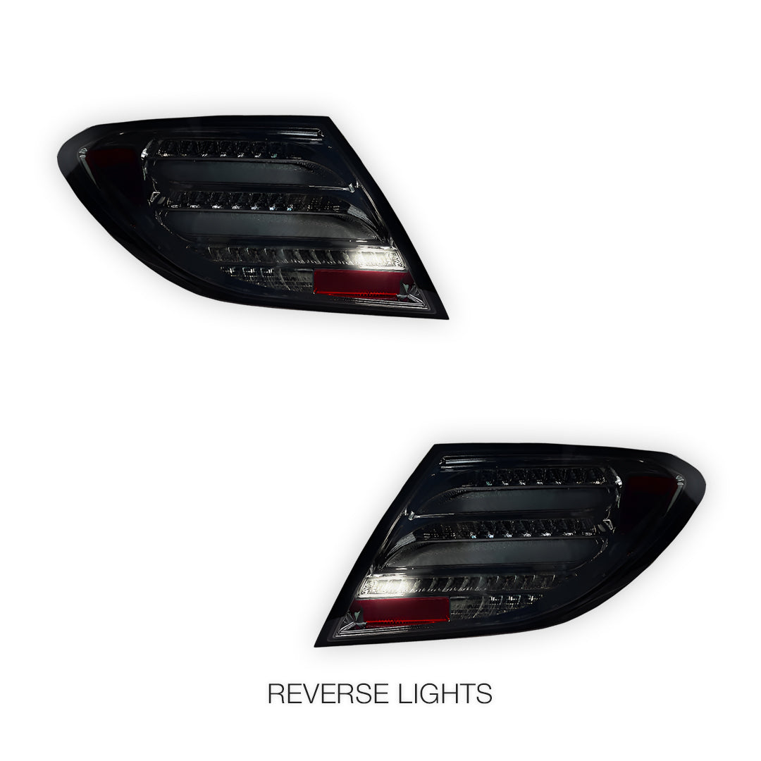 Mercedes-Benz C-Class W204 (2011 - 2014) Sequential Smoked Full LED Tail Lights LH + RH