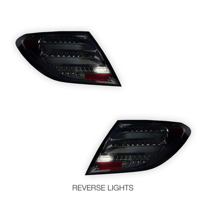 Mercedes-Benz C-Class W204 (2011 - 2014) Sequential Smoked Full LED Tail Lights LH + RH