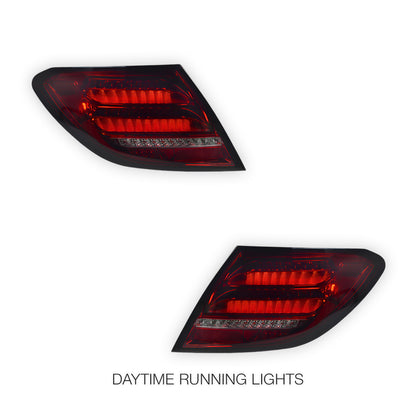 Mercedes-Benz C-Class W204 (2011 - 2014) Sequential Smoked Full LED Tail Lights LH + RH