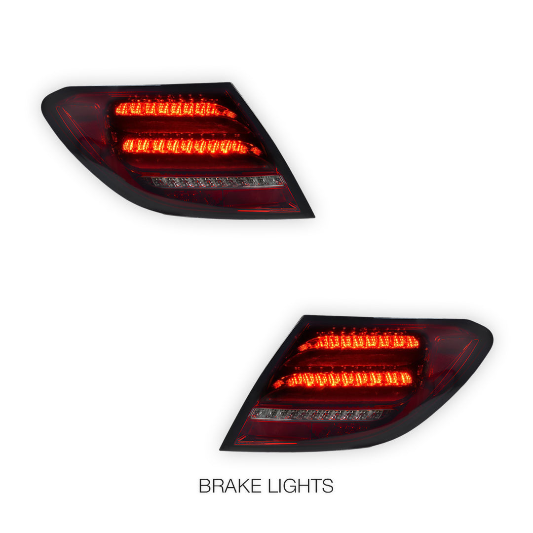 Mercedes-Benz C-Class W204 (2011 - 2014) Sequential Smoked Full LED Tail Lights LH + RH