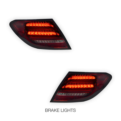 Mercedes-Benz C-Class W204 (2011 - 2014) Sequential Smoked Full LED Tail Lights LH + RH