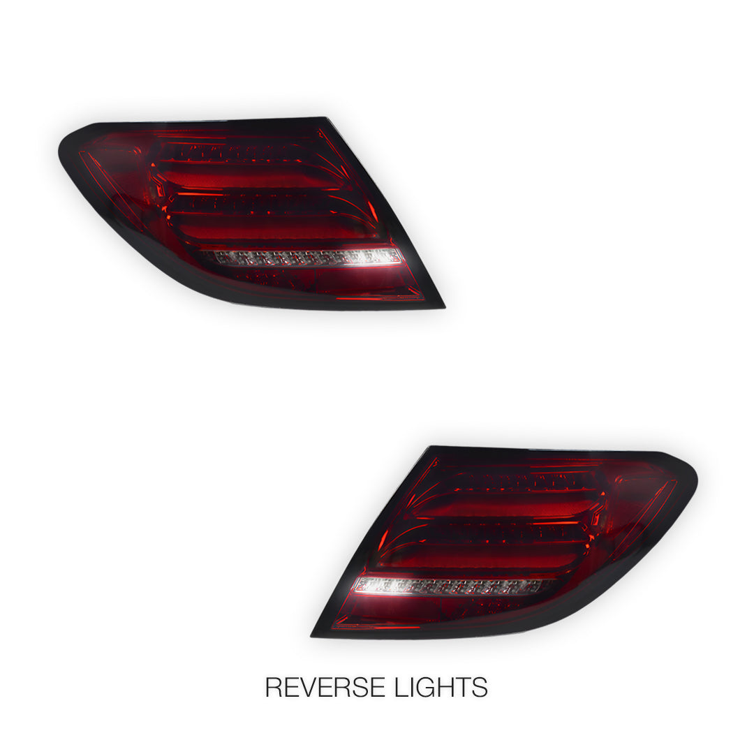 Mercedes-Benz C-Class W204 (2011 - 2014) Sequential Smoked Full LED Tail Lights LH + RH