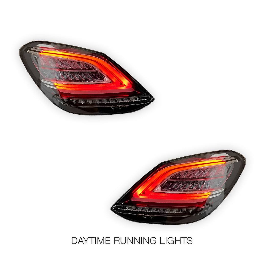Mercedes-Benz C-Class W205 (2015 - 2021) Clear Red C63-S Facelift Style LED Tail Lights LH + RH