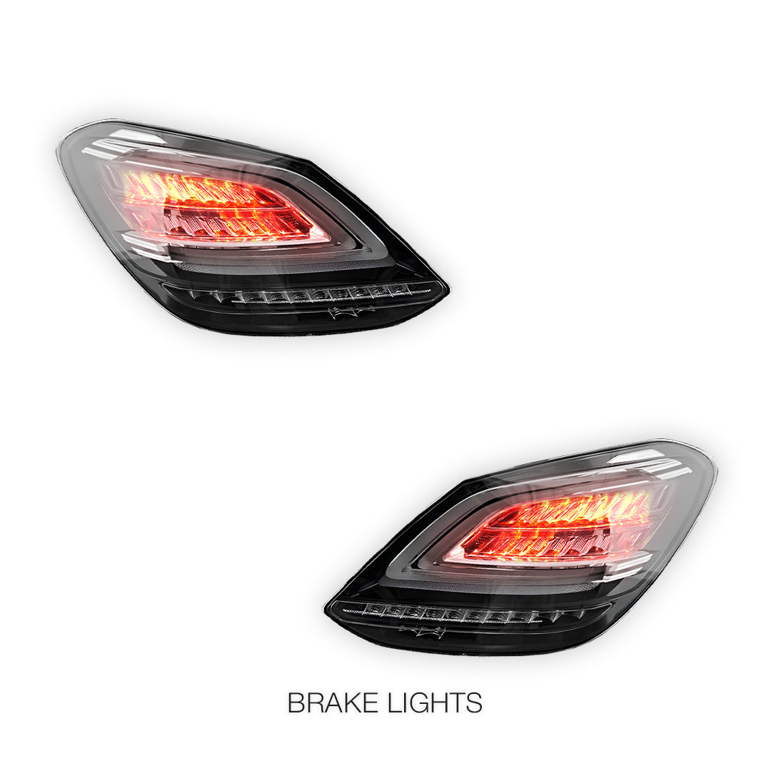 Mercedes-Benz C-Class W205 (2015 - 2021) Clear Red C63-S Facelift Style LED Tail Lights LH + RH