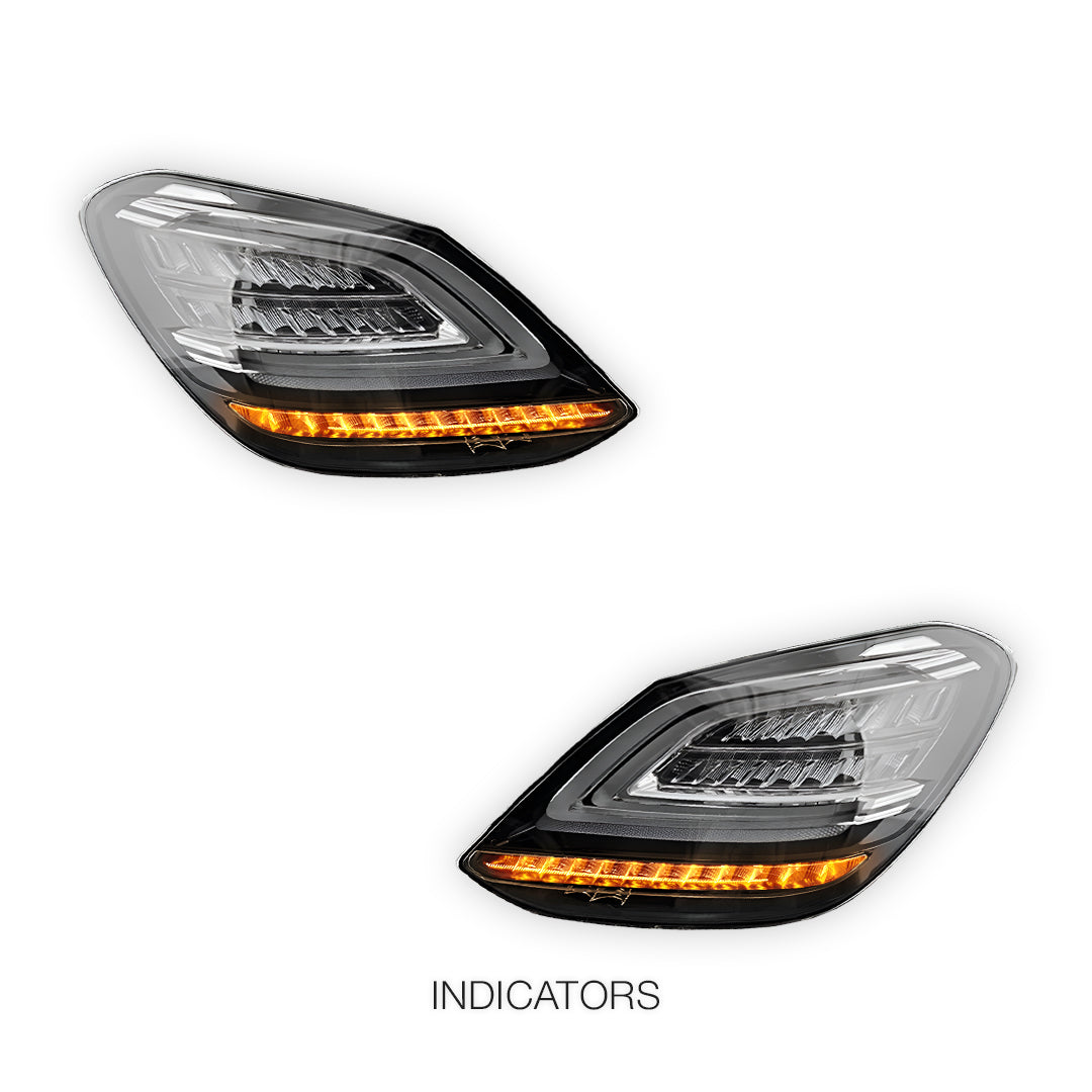 Mercedes-Benz C-Class W205 (2015 - 2021) Clear Red C63-S Facelift Style LED Tail Lights LH + RH