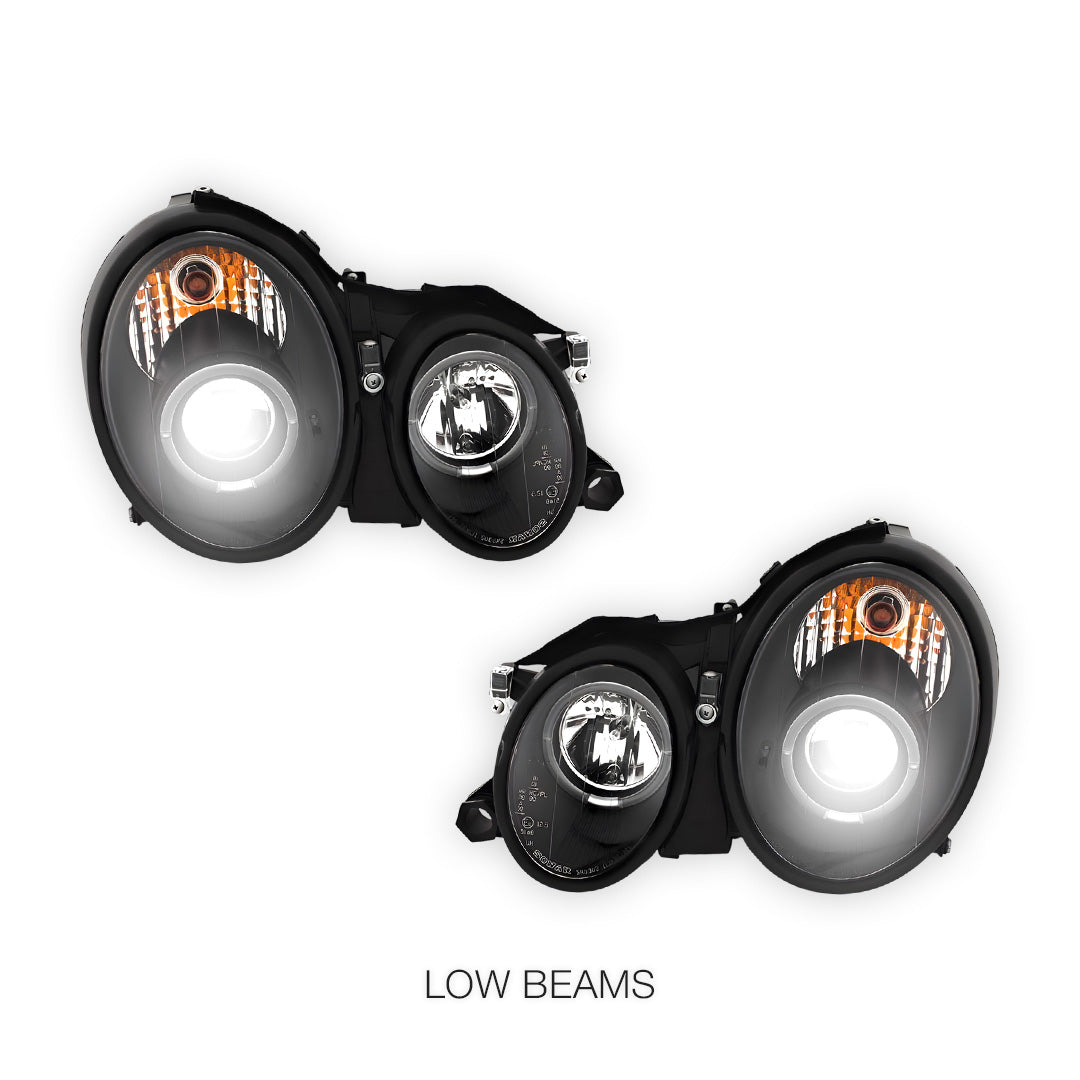 Mercedes-Benz CLK-Class W208 / C208 / A208 (1997 - 2002) CCFL Angel Eyes Projector Headlights LH + RH