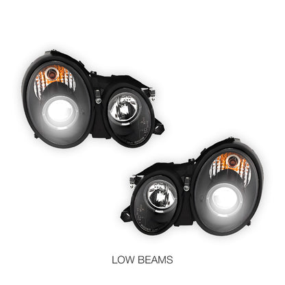 Mercedes-Benz CLK-Class W208 / C208 / A208 (1997 - 2002) CCFL Angel Eyes Projector Headlights LH + RH