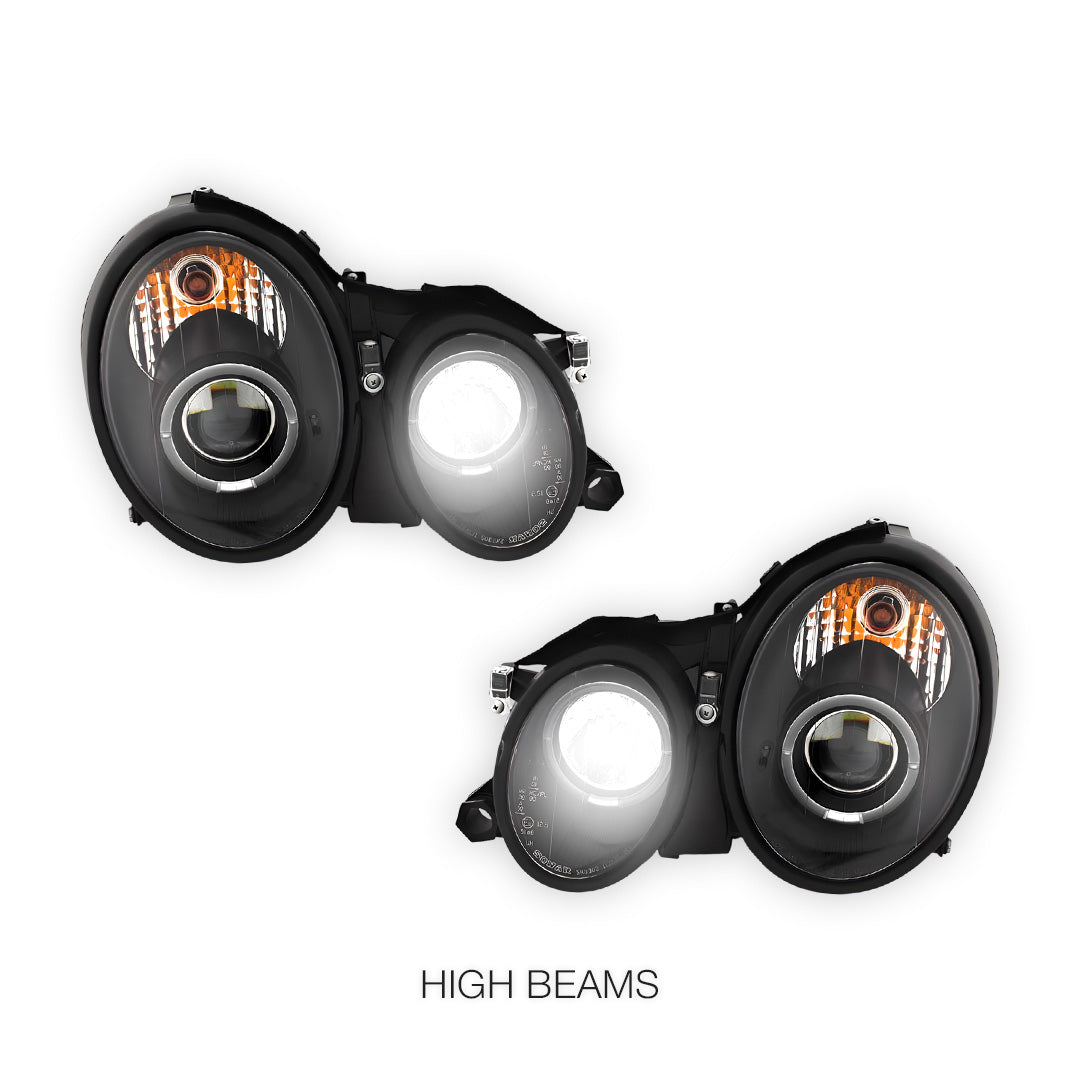 Mercedes-Benz CLK-Class W208 / C208 / A208 (1997 - 2002) CCFL Angel Eyes Projector Headlights LH + RH