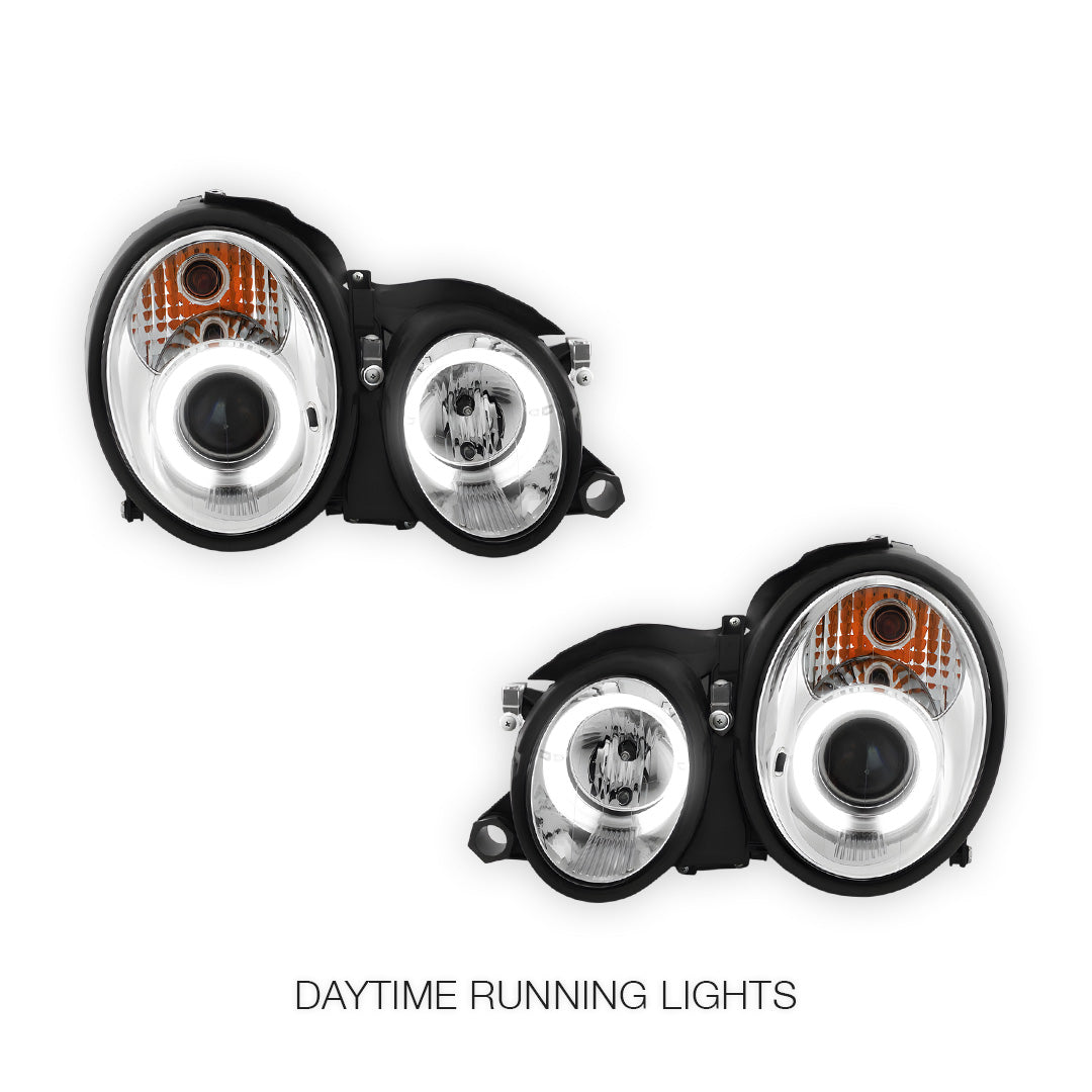 Mercedes-Benz CLK-Class W208 / C208 / A208 (1997 - 2002) CCFL Angel Eyes Projector Headlights LH + RH