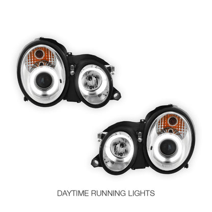 Mercedes-Benz CLK-Class W208 / C208 / A208 (1997 - 2002) CCFL Angel Eyes Projector Headlights LH + RH