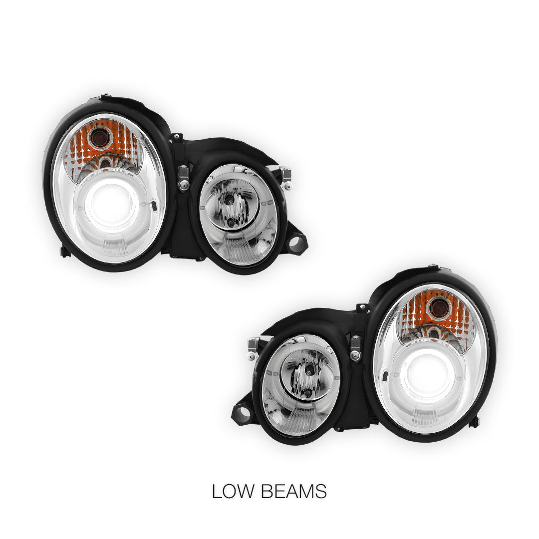 Mercedes-Benz CLK-Class W208 / C208 / A208 (1997 - 2002) CCFL Angel Eyes Projector Headlights LH + RH