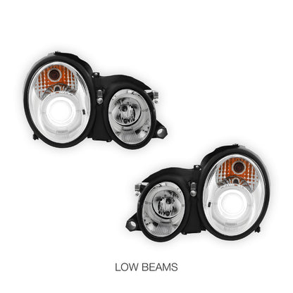 Mercedes-Benz CLK-Class W208 / C208 / A208 (1997 - 2002) CCFL Angel Eyes Projector Headlights LH + RH